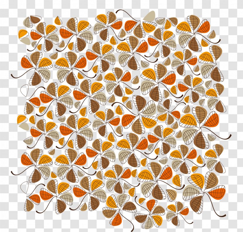 Autumn Pattern - Symmetry - Vector Five Leaves Grass Background Transparent PNG