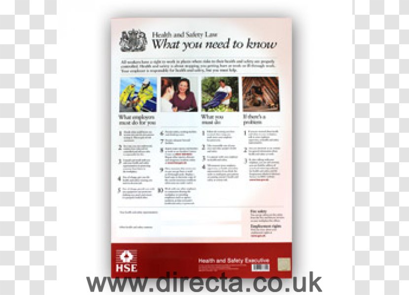 Northern Ireland Health And Safety Executive Occupational Law Poster Transparent PNG
