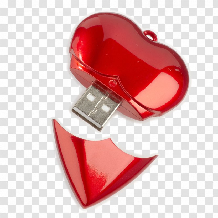 USB Flash Drives Heart Gigabyte Computer Data Storage - Gigabit Transparent PNG