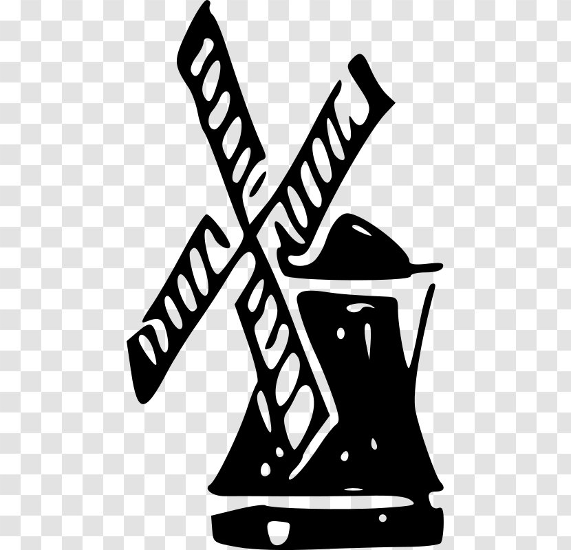 Windmill Drawing Clip Art - Black Transparent PNG