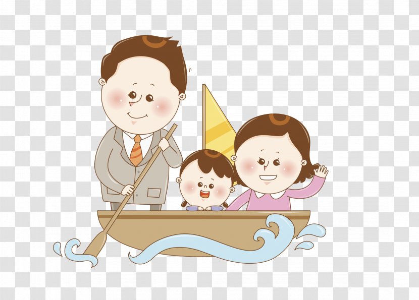 Siheung Family Illustration - Vertebrate - Rowing Man Transparent PNG