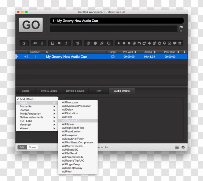 Computer Program QLab Cue Sheet Output Device - Stereoscopic Effect Transparent PNG