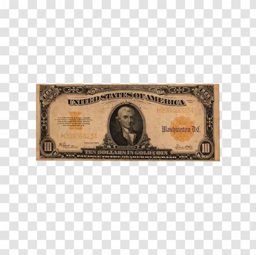 Gold Certificate Banknote United States Dollar Silver - Certificates Transparent PNG