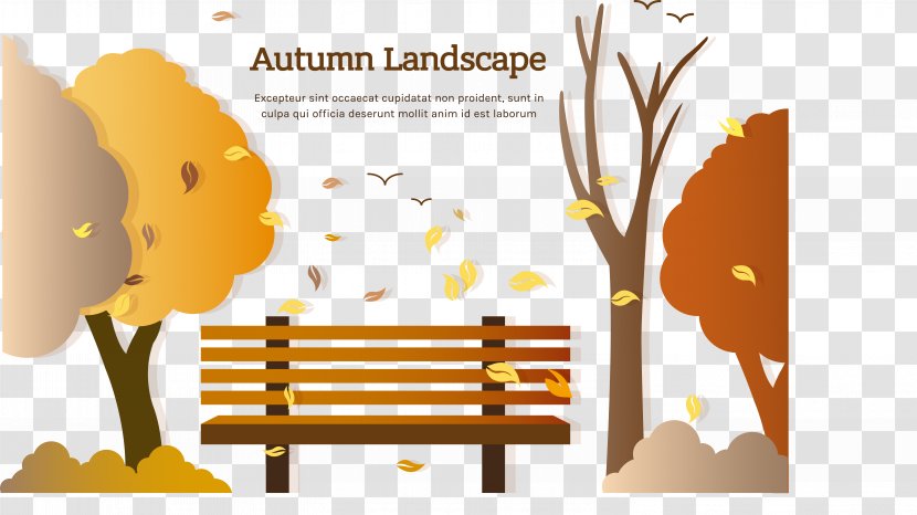 Autumn Poster - Landscape - Vector Park Transparent PNG