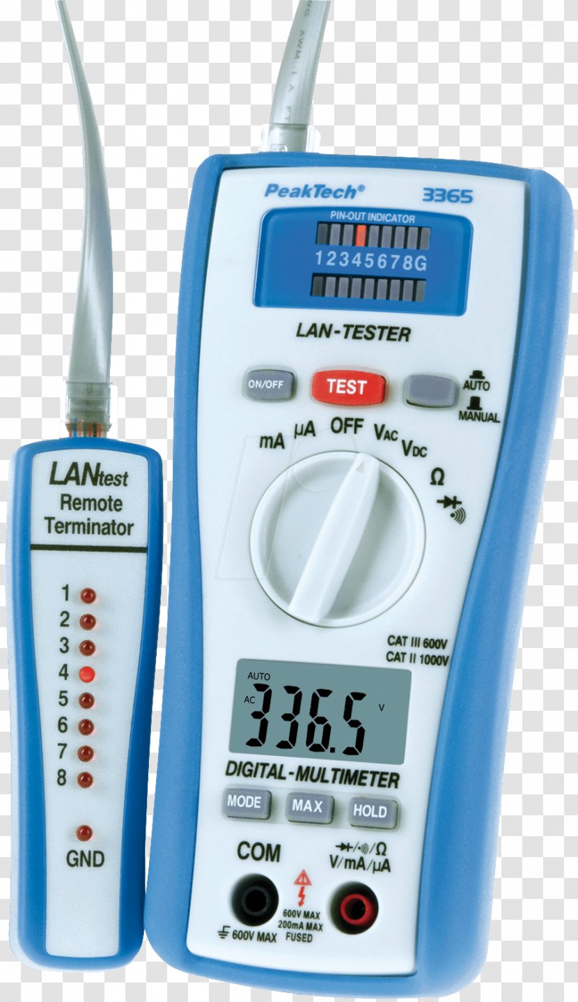 Electronics Digital Multimeter Local Area Network Electrical Cable - Tester Transparent PNG