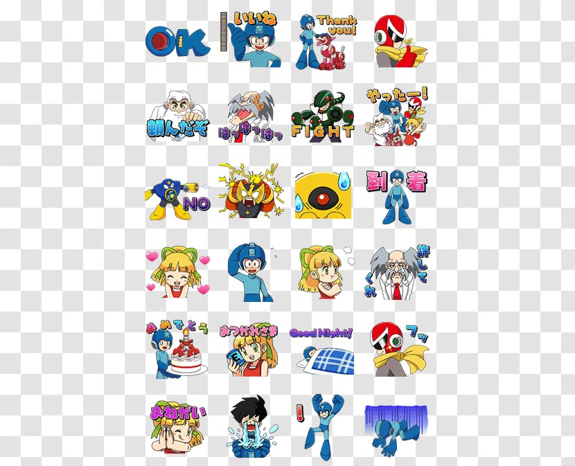 Sticker Mega Man 2 LINE Hello Kitty X - Minions - Cartoon Transparent PNG