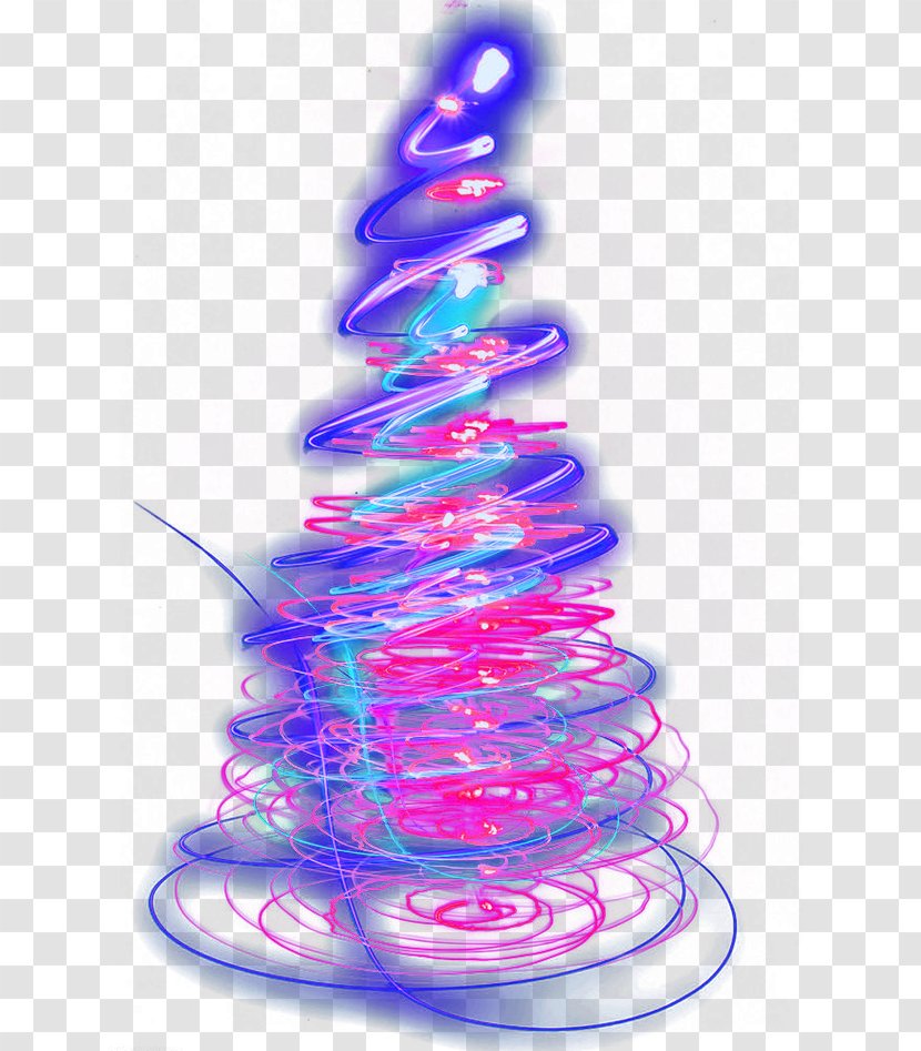 Light Christmas Tree Whirlwind - Tornado - Blue Effect Element Transparent PNG