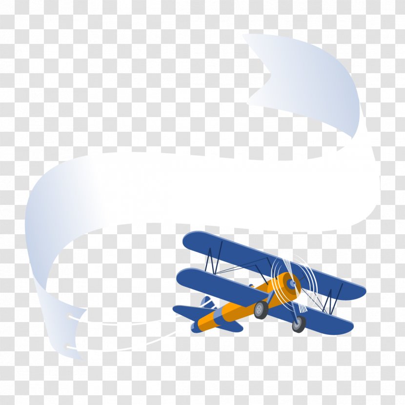 Airplane Aircraft Banner - Yellow - Vector Transparent PNG