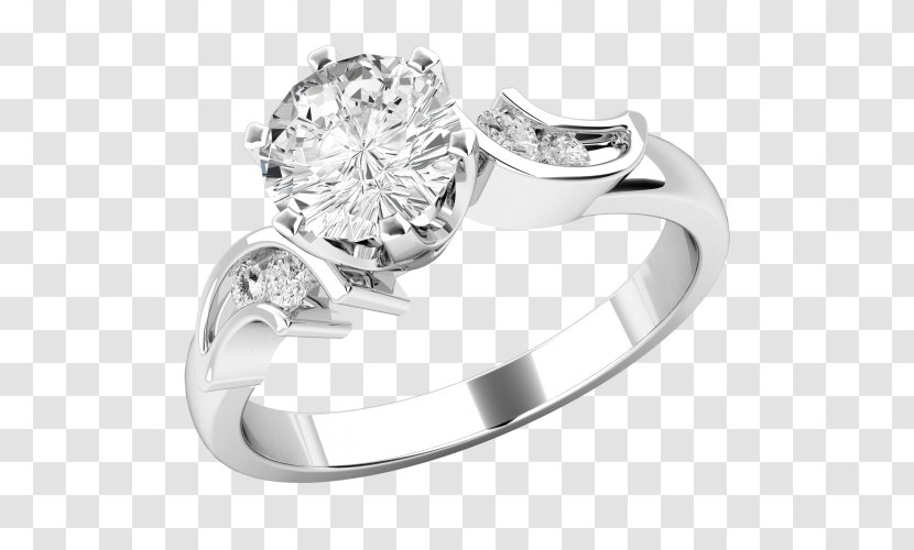 Wedding Ring Diamond Cut Engagement - Silver Transparent PNG