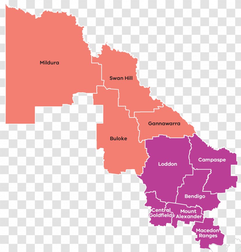 Bendigo Shire Of Loddon Gippsland Hume Mallee - Map Transparent PNG