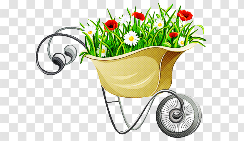 Wheelbarrow Flowerpot Flower Plant Vehicle Transparent PNG