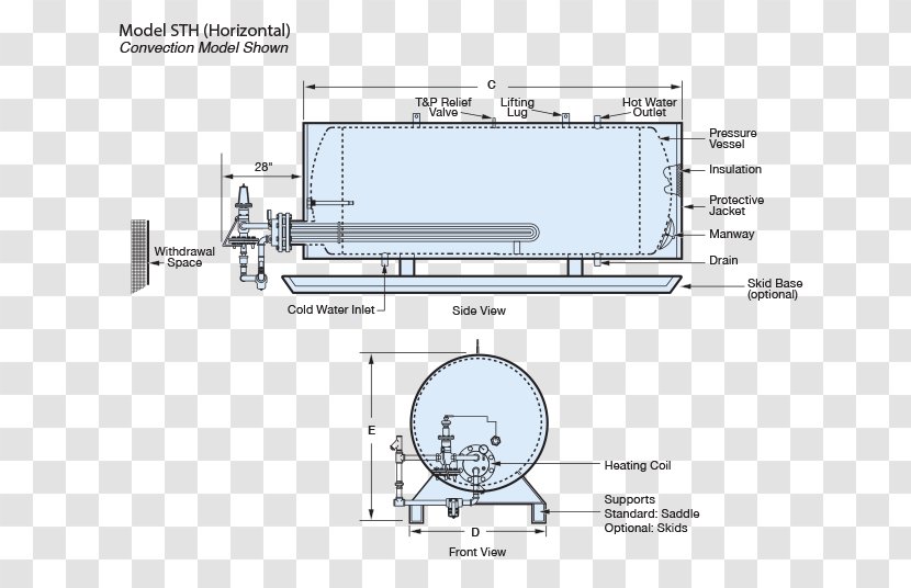 Tankless Water Heating Horizontal Plane Geyser Electricity - Hot Storage Tank Transparent PNG