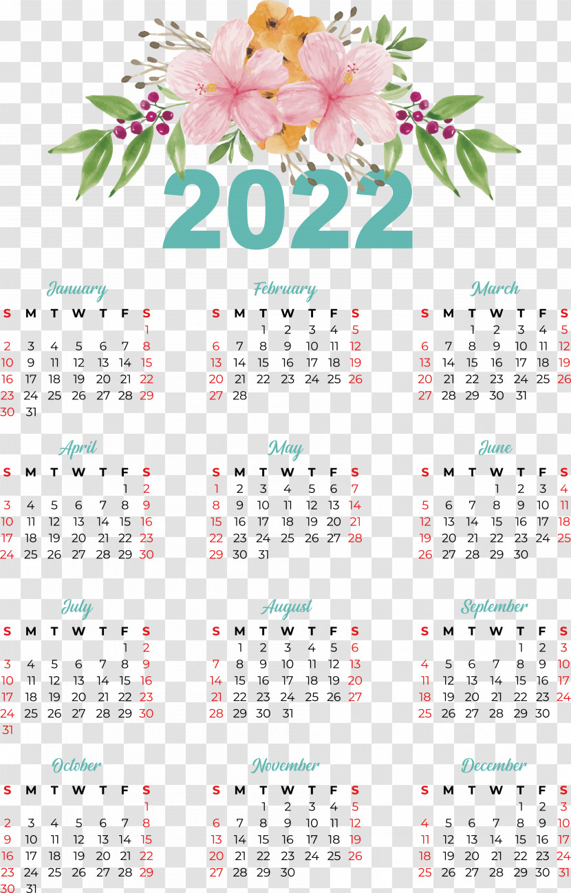 Calendar 2022 Julian Calendar Common Year Calendar Year Transparent PNG