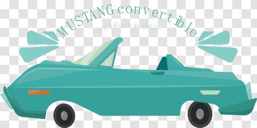 Car Ford Mustang Euclidean Vector - Turquoise - Roadster Design Transparent PNG