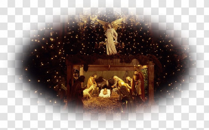 Christmas Tree Desktop Wallpaper Nativity Of Jesus Scene - Deco Transparent PNG