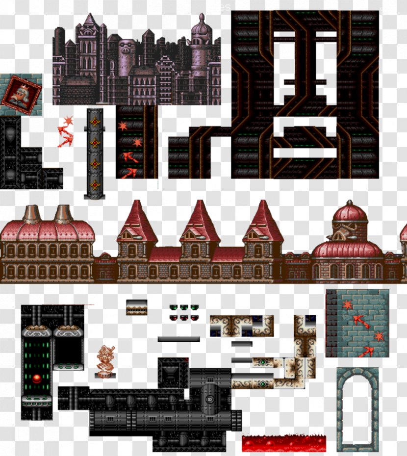 Tile-based Video Game Sprite Pixel Art Super Mario World - Palace Transparent PNG