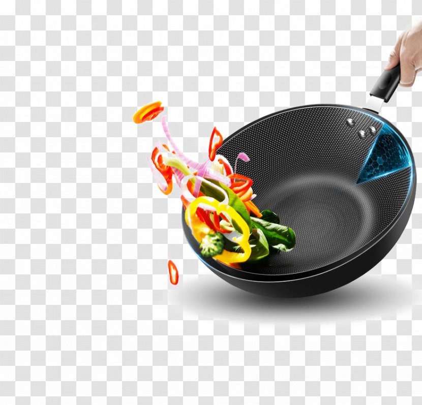Frying Pan Furnace Wok Stock Pot Non-stick Surface - Induction Cooking - Vegetable Delicacy Transparent PNG