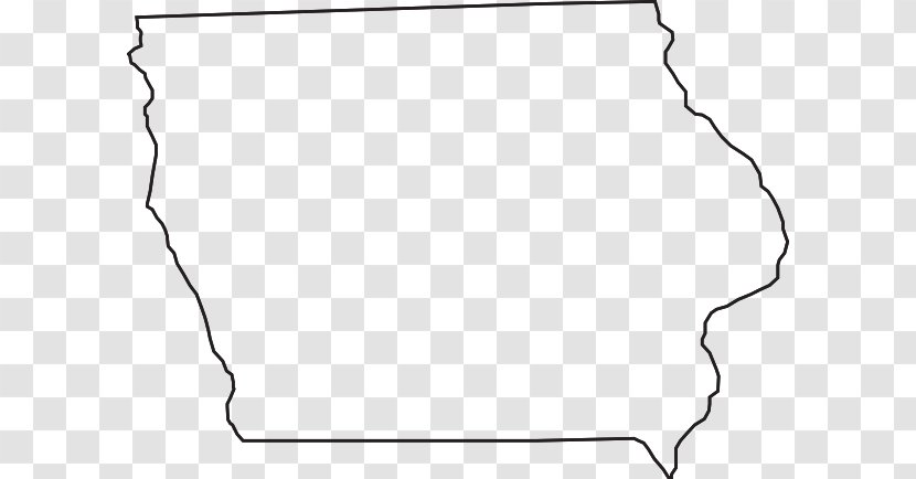 Iowa Blank Map Clip Art - White - Cliparts Transparent PNG