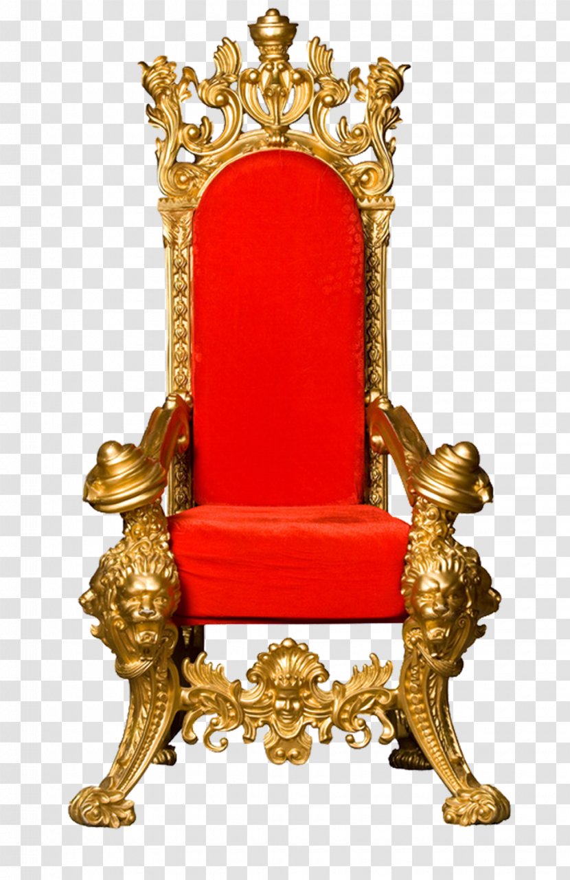 Throne King Chair Clip Art - Dragon - Red Back Gold Frame Kingdom Transparent PNG