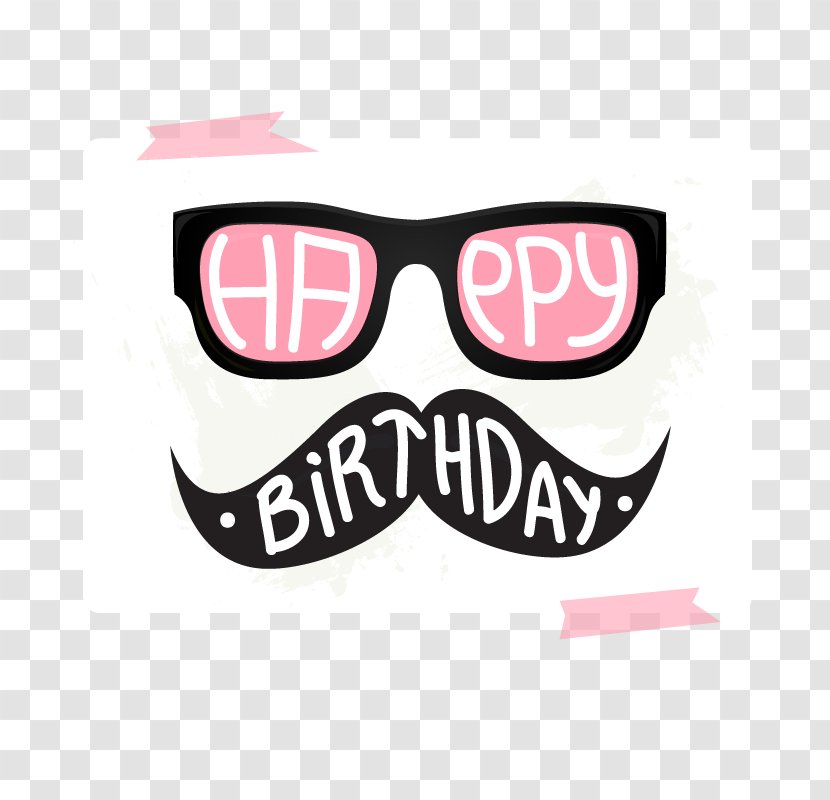 Birthday Cake Wish Happy To You Greeting Card - Label - Vector Glasses Beard Transparent PNG