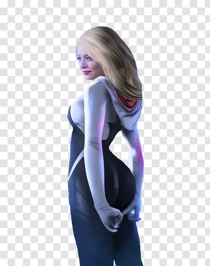 Emma Stone Spider-Woman (Gwen Stacy) The Amazing Spider-Man - Watercolor - Gwen Transparent PNG