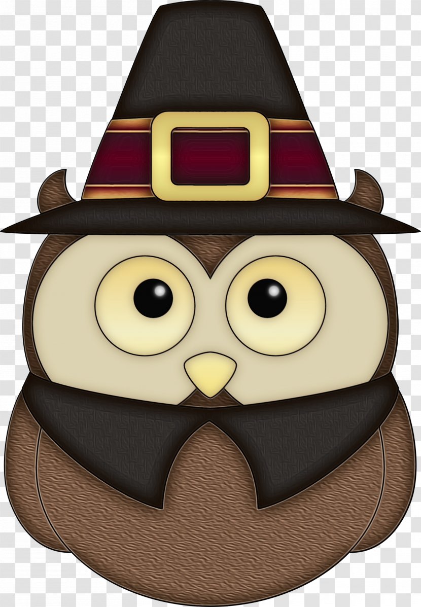 Cartoon Owl Brown Clip Art Hat - Fictional Character Headgear Transparent PNG