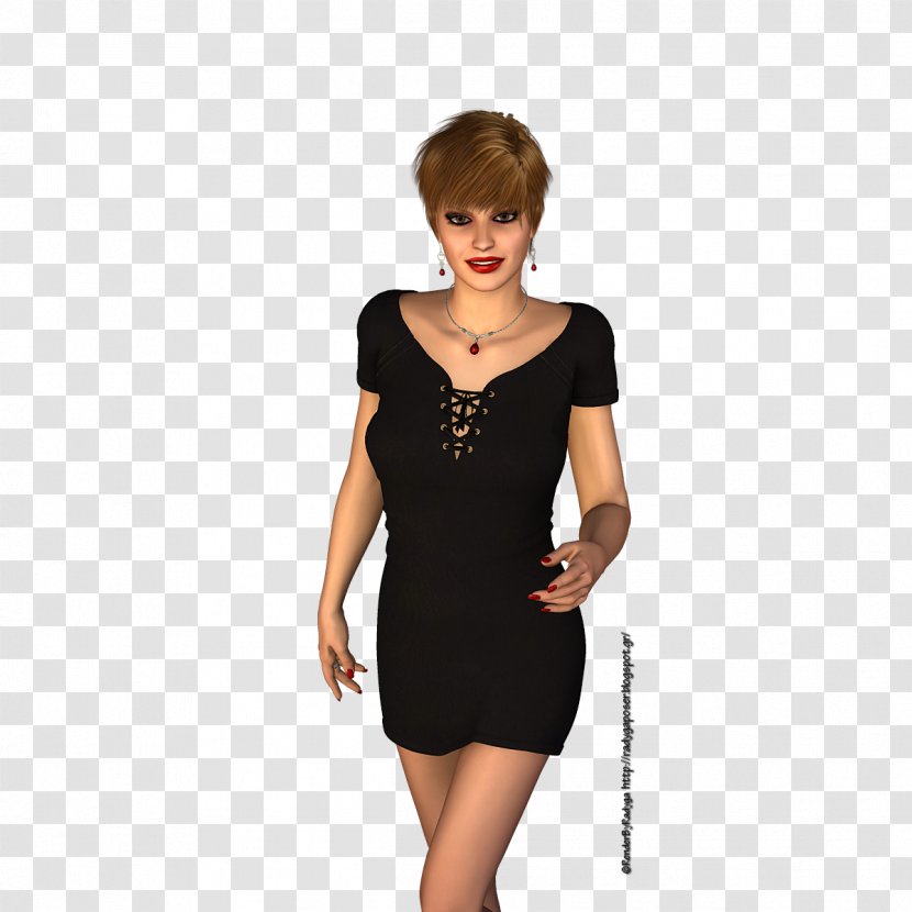 Little Black Dress Shoulder Sleeve M - Clothing - Poser Transparent PNG