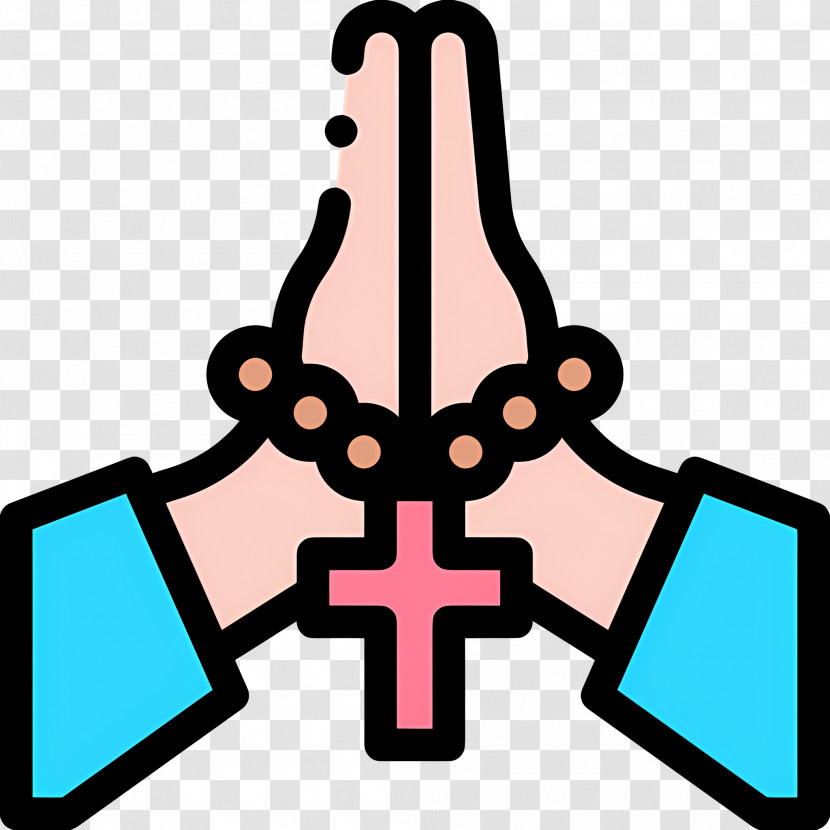 Praying Hands - Praying Hands With Rosary Transparent PNG