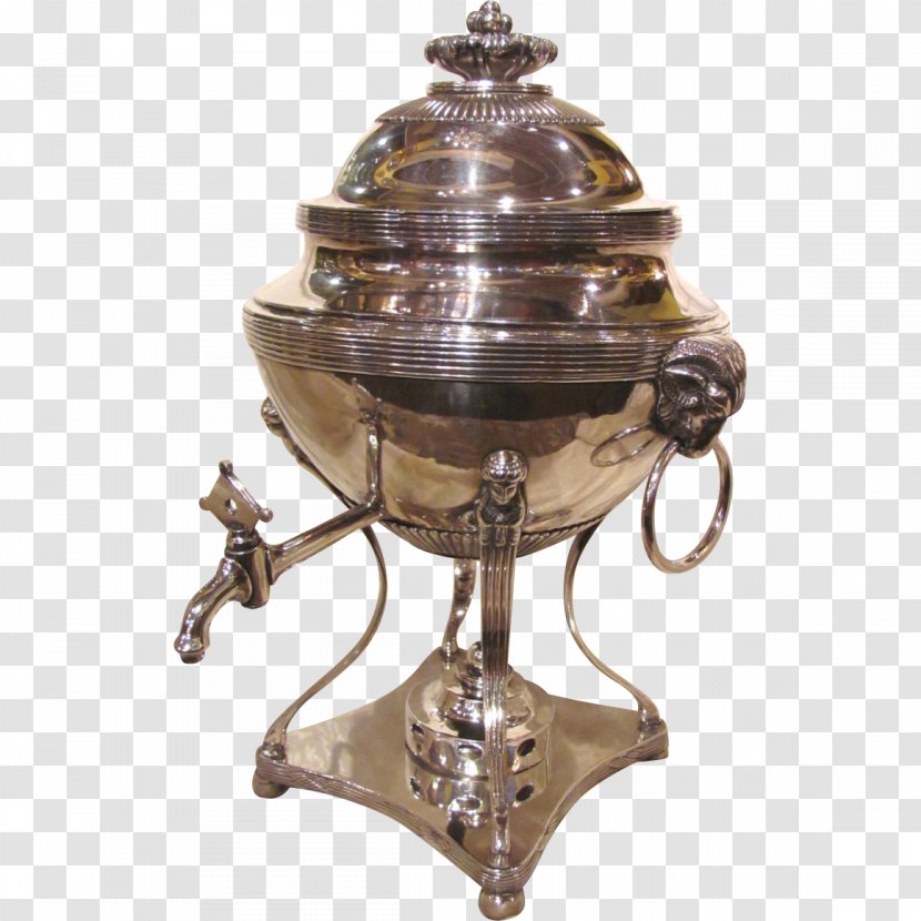 Antique Teapot Holloware Urn Silverplate - Brass Transparent PNG
