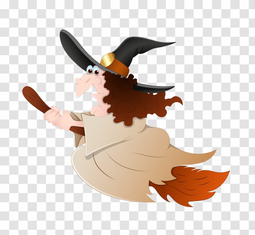 Cartoon Broom Boszorkxe1ny Witchcraft - Witch Riding A Broomstick Transparent PNG