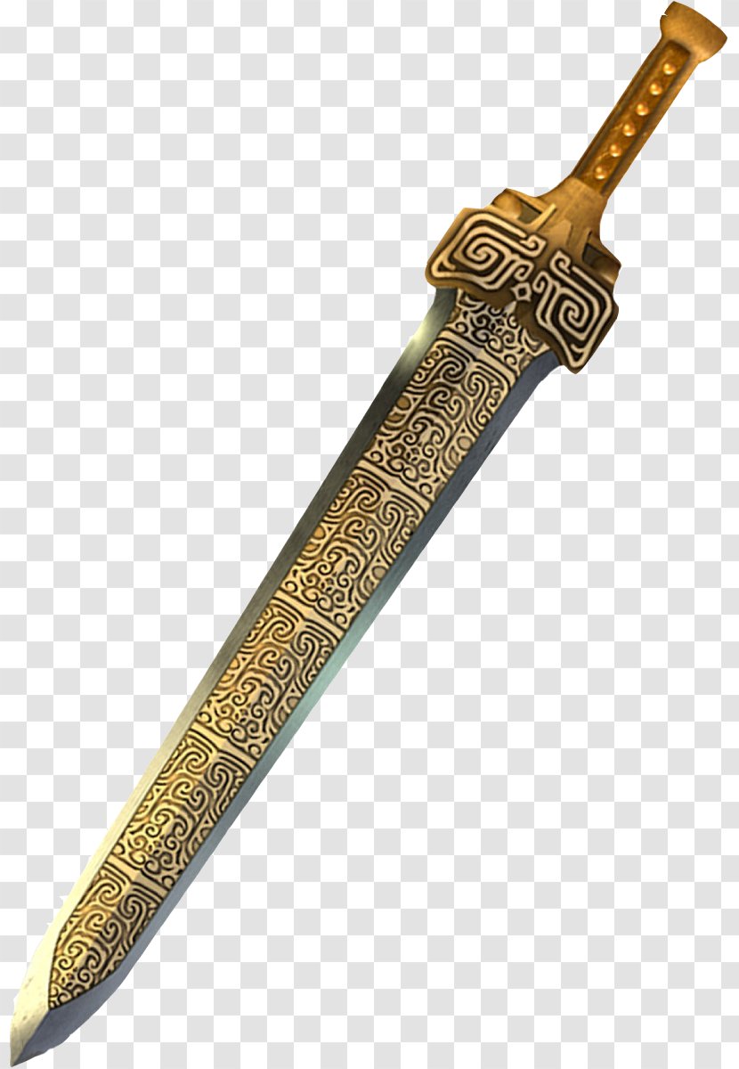 Han Dynasty Sword Of State Weapon Zhanmadao - Hou Yi - Yellow Sharp Transparent PNG