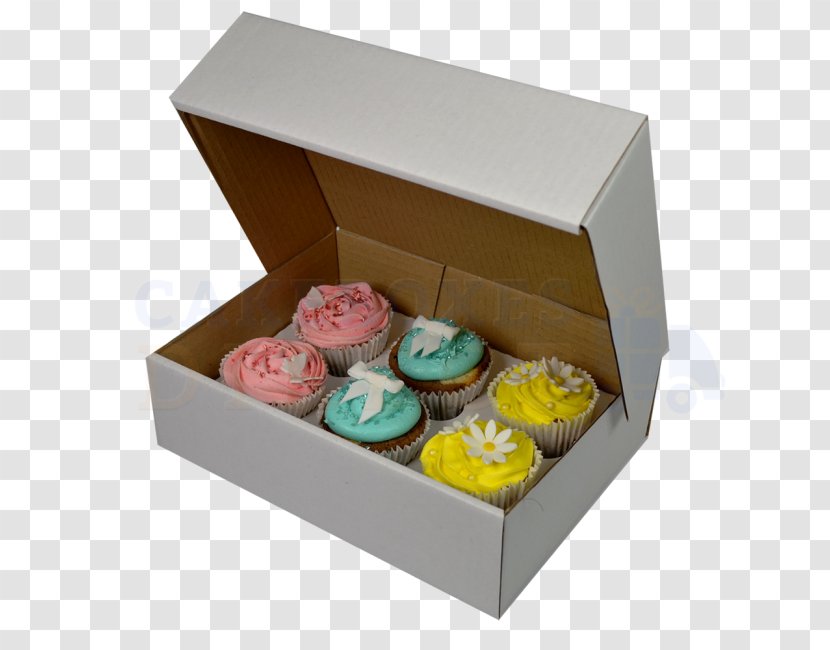 Cupcake Box Bakery American Muffins - Window - Cardboard Dividers Transparent PNG