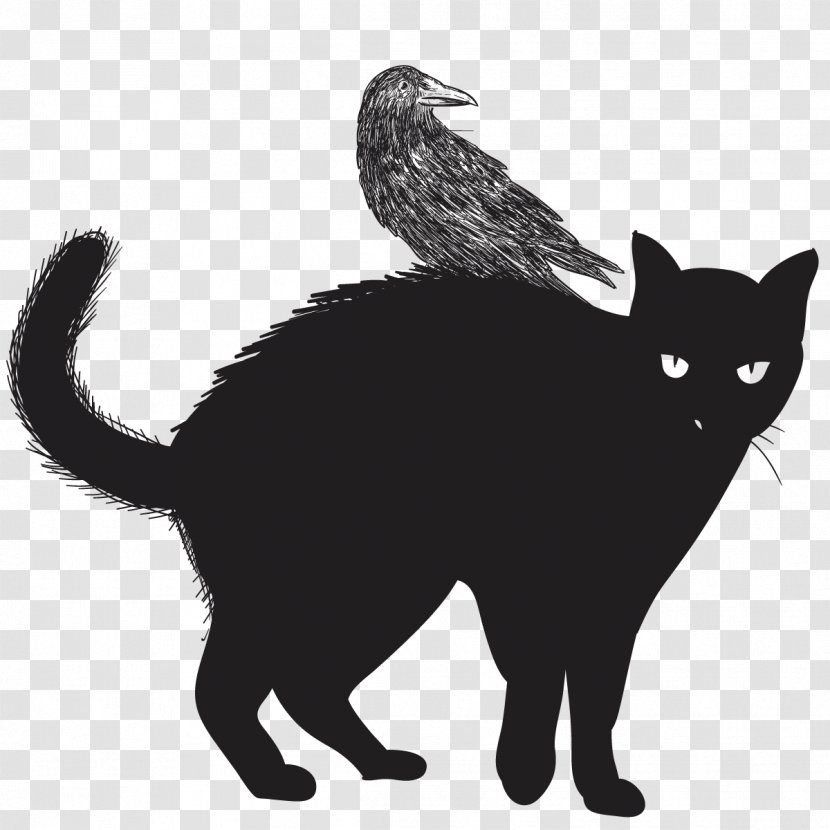 Black Cat Felidae Halloween Clip Art - Vector Transparent PNG