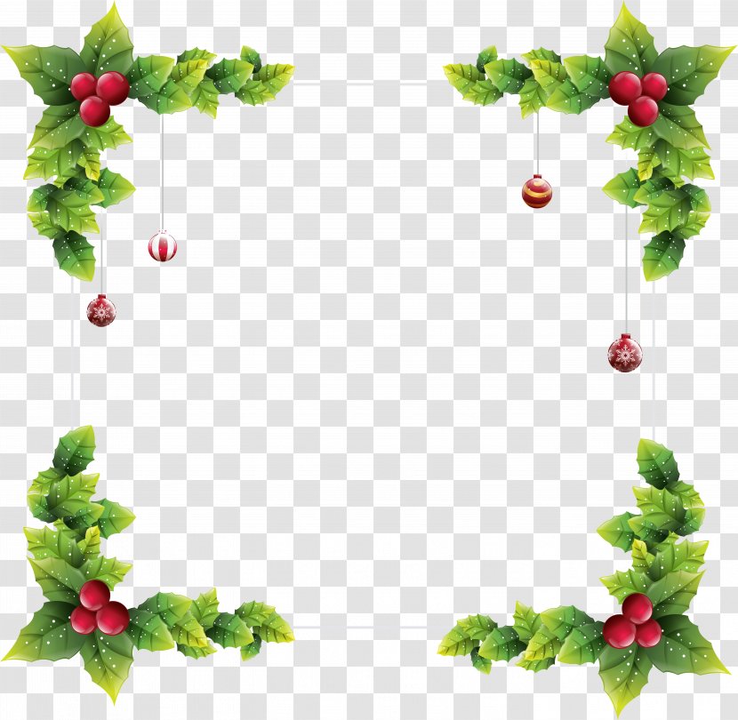 Christmas Ornament Picture Frames Clip Art - Interior Design Services - Garland Frame Transparent PNG