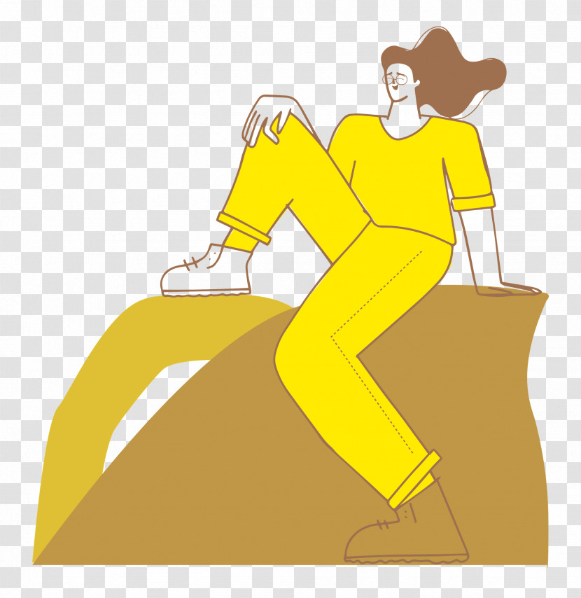 Sitting On Rock Transparent PNG