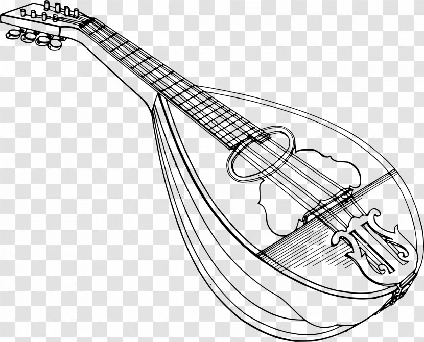 Mandolin Drawing Line Art Clip - Frame - Trombone Transparent PNG