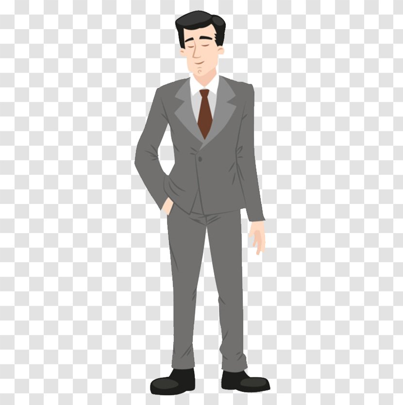Suit Cartoon Formal Wear Illustration - Dress - Suits Men Transparent PNG