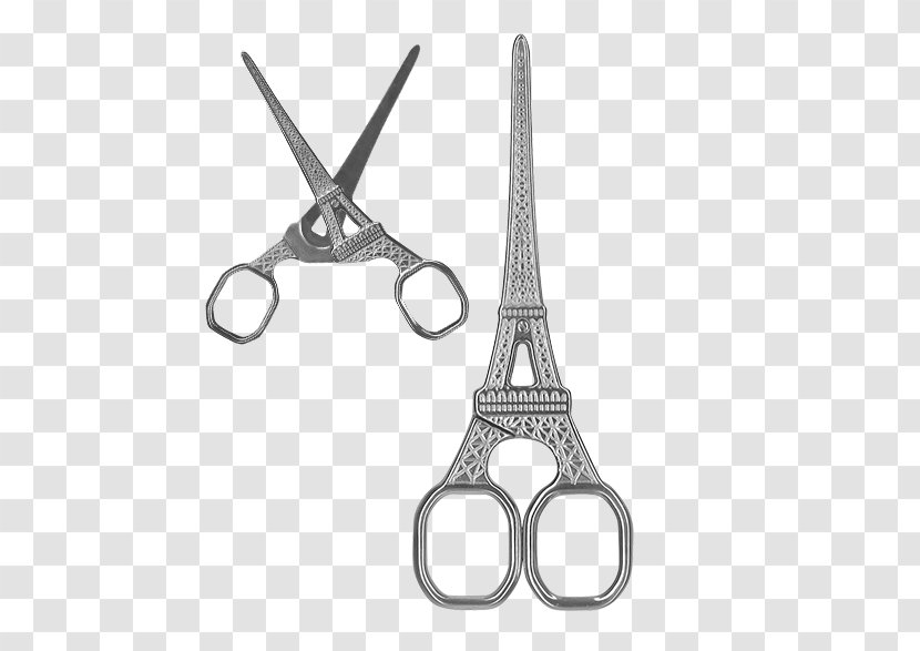 Eiffel Tower Scissors Embroidery Hair-cutting Shears - Tailor Transparent PNG