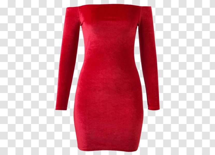 Velvet Cocktail Dress Sleeve Red - Joint Transparent PNG