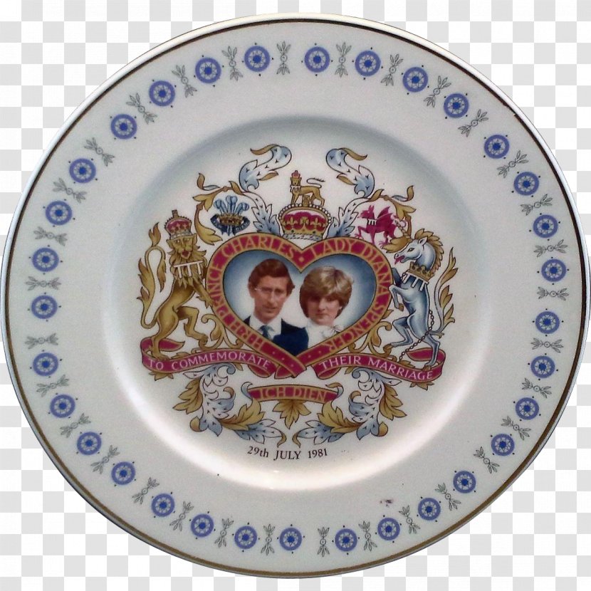 Plate Wedding Of Charles, Prince Wales, And Lady Diana Spencer Camilla Parker Bowles Diana, Princess Wales Memorial Fountain Harry Meghan Markle - Souvenir Transparent PNG