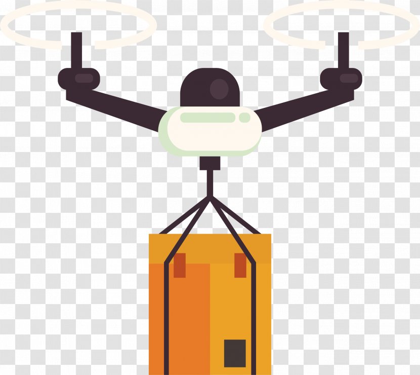 Unmanned Aerial Vehicle Flat Design Delivery Drone - Animation - Simple Transparent PNG