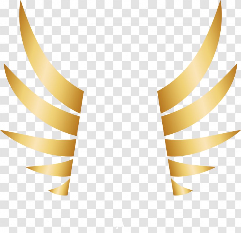 Drawing - Gold - Vector Hand-painted Golden Wings Transparent PNG