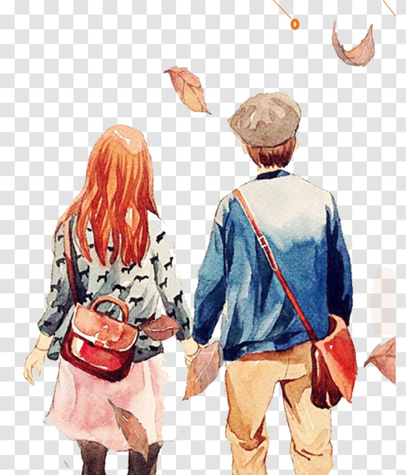 Couple Significant Other Illustration - Falling In Love - Lovers Figure Transparent PNG