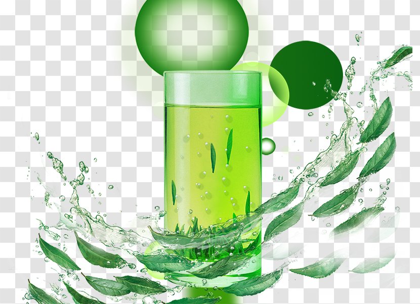 Designer - Color - Creative Dynamic Green Tea Transparent PNG