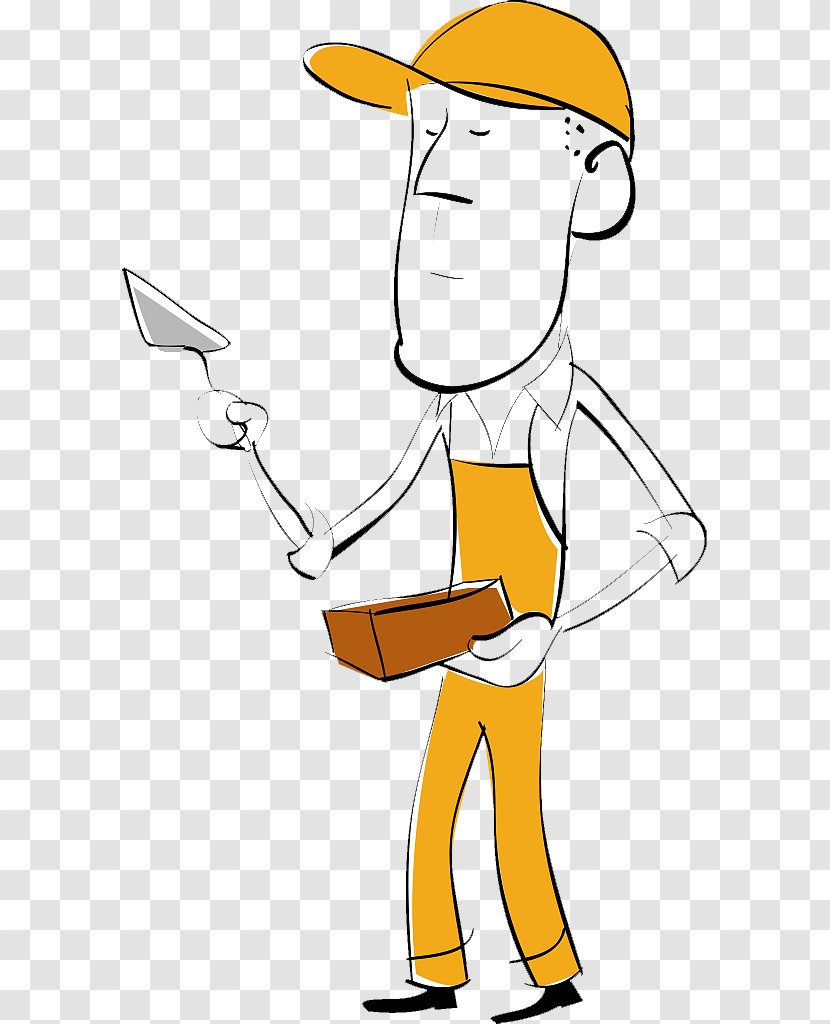 Bricklayer Construction Worker Wall Illustration - Drawing - The Illustrations Of Workers Piled Brick Transparent PNG