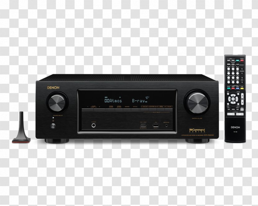 AV Receiver Denon AVR 7.2 Channel Network Dolby Atmos Home Theater Systems - Avrx3300w - Quad Flyer Transparent PNG