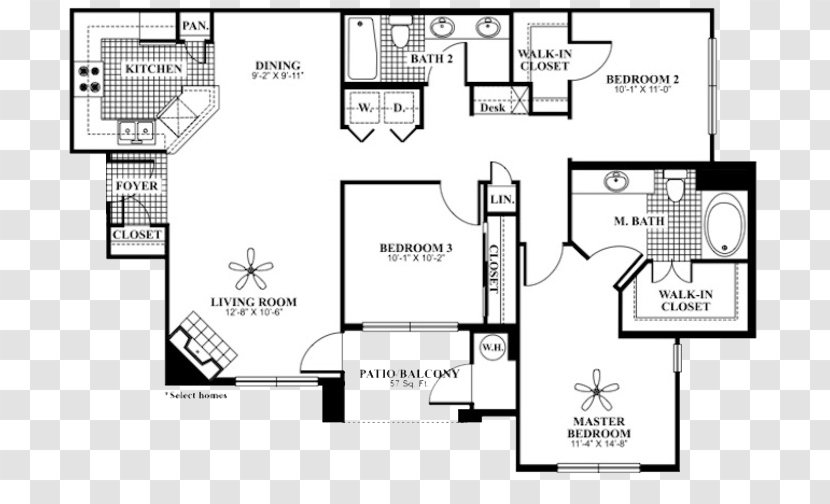 Granite Point Apartment Homes Floor Plan House Renting - Diagram Transparent PNG