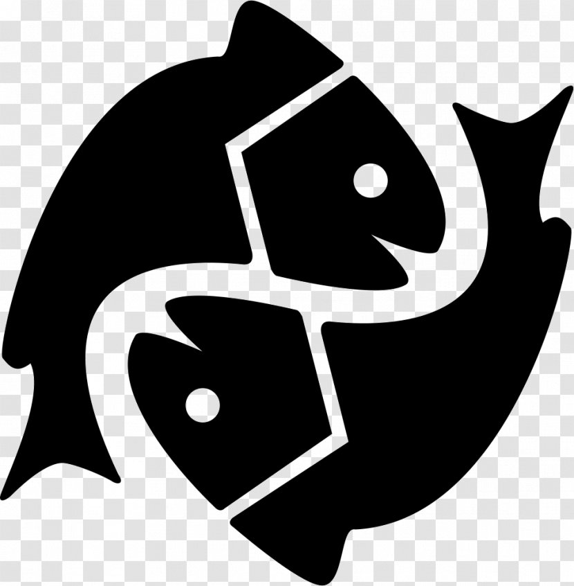 Pisces Astrological Sign Zodiac Astrology - Black And White - Star Fish Transparent PNG