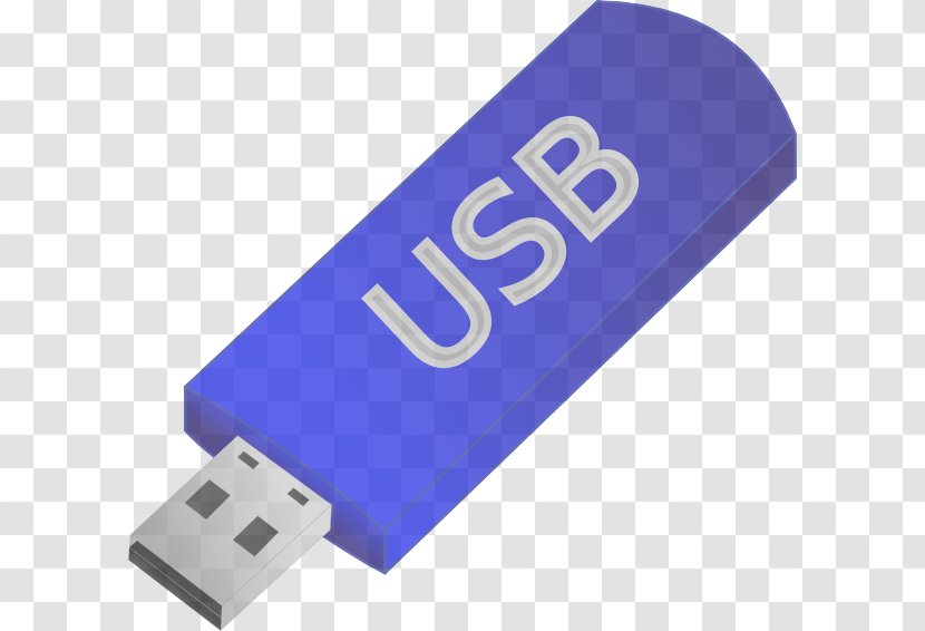 Usb Flash Drive Electronic Device Technology Memory Data Storage - Electric Blue - Computer Transparent PNG