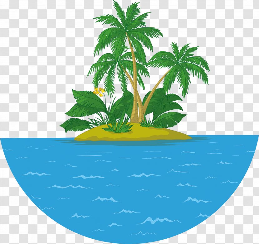 Island Islet Royalty-free Clip Art - Grass - Summer Coconut Tree Vector Transparent PNG